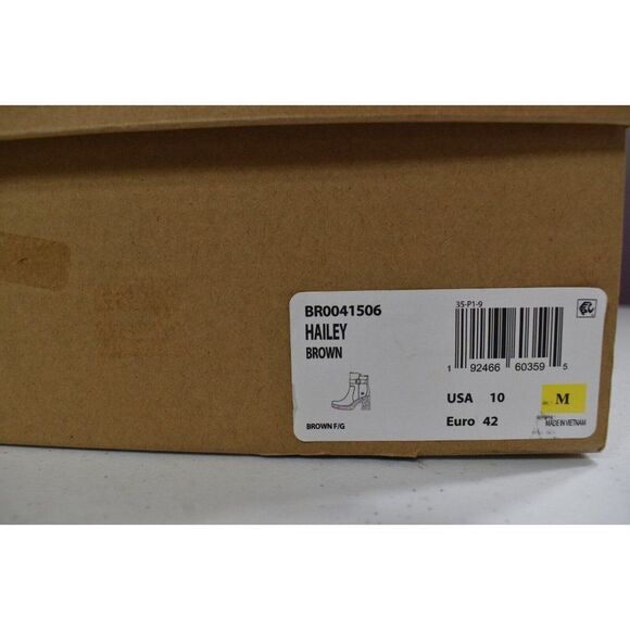 Born Womens Size 10 Hailey Brown Leather Heeled Booties Boots Shoes - Picture 8 of 8